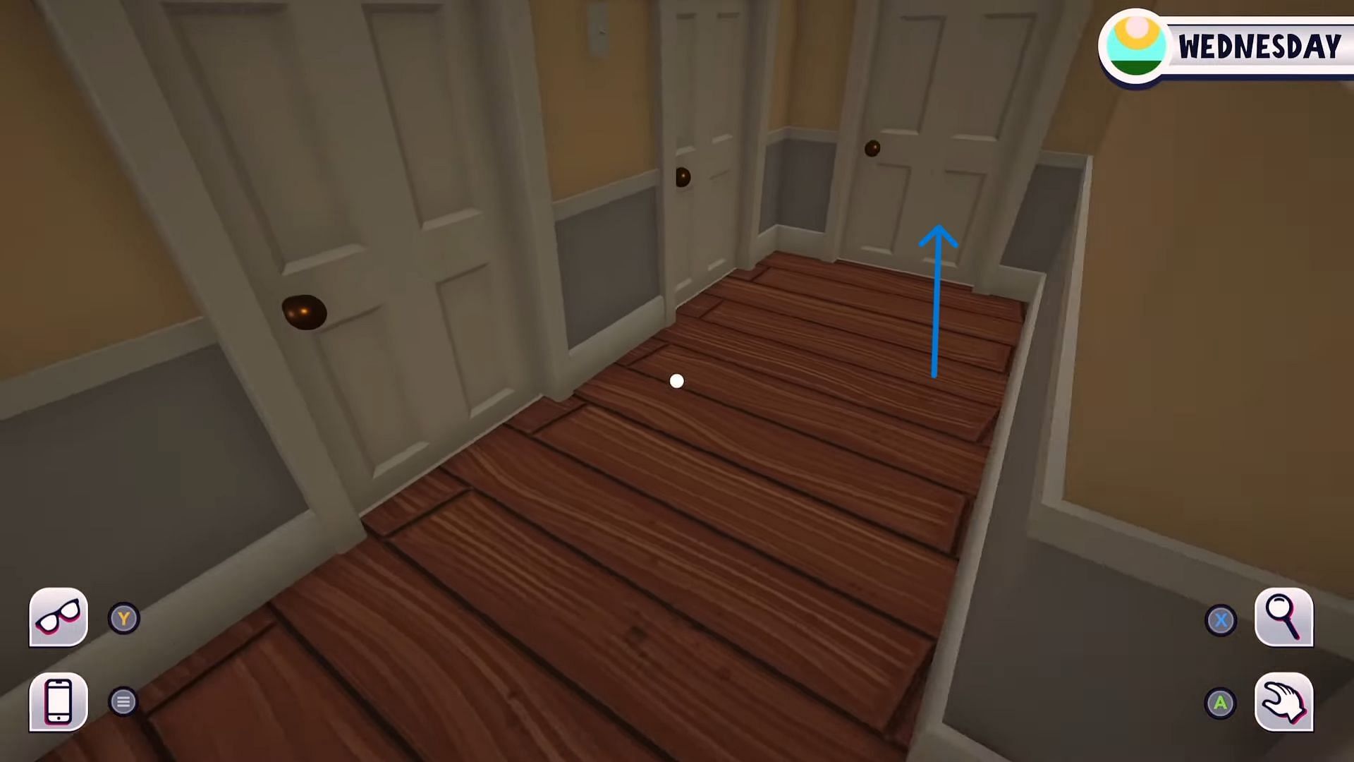 Interact with the shown door (Image via Team17, YouTube/@Screen Hype)
